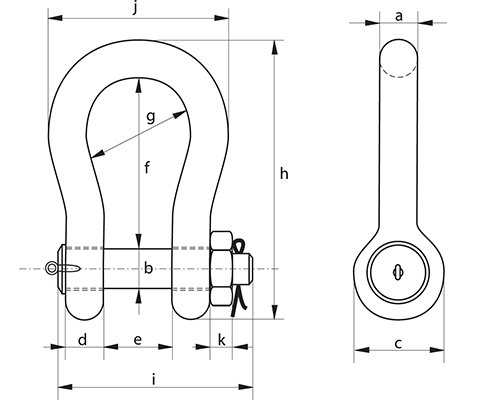 Hochfester Schäkel Green Pin zum Schrauben, 10 mm Bolzen - Schäkel -  Beschläge - Bootsausrüstung - ULTRAMARIN - Bootszubehör und Segelshop,  Segeln, Jollen, Motorboot