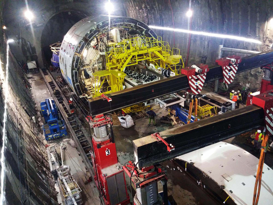 Green pin tunneling underneath the alps