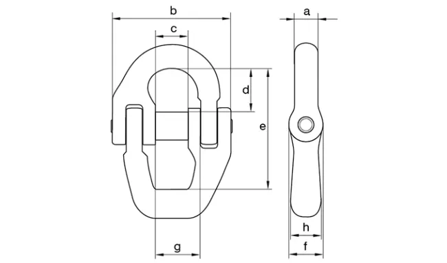 Green Pin Tycan<sup>®</sup> Connecting Link GR10 Linedrawing