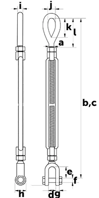 Green Pin<sup>®</sup> EJ Turnbuckle - schematic